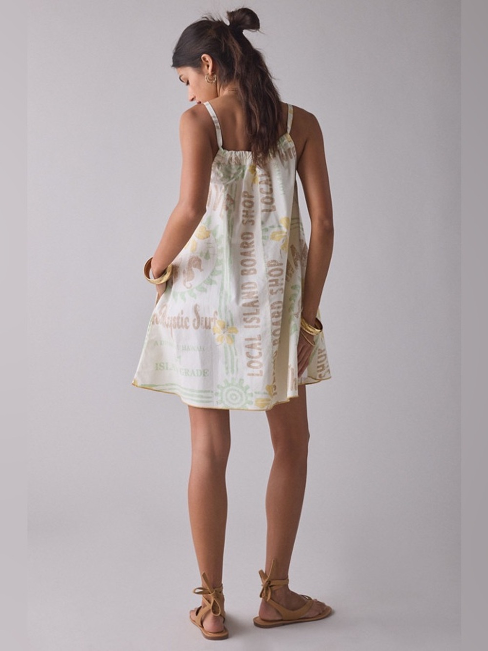 UO BDG Eva Tie Front Trapeze Mini Dress - Picture 4 of 4